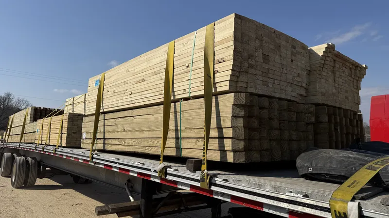 Building Materials — flatbed load hauled by DTS