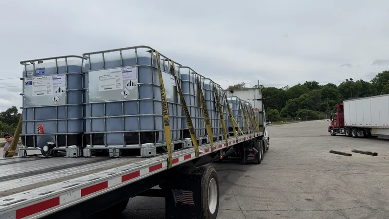 Hazardous Materials — flatbed load hauled by DTS