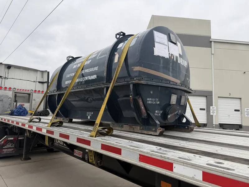 Flatbed load hauled by Delgado Trucking Services