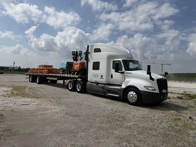 Flatbed load hauled by Delgado Trucking Services
