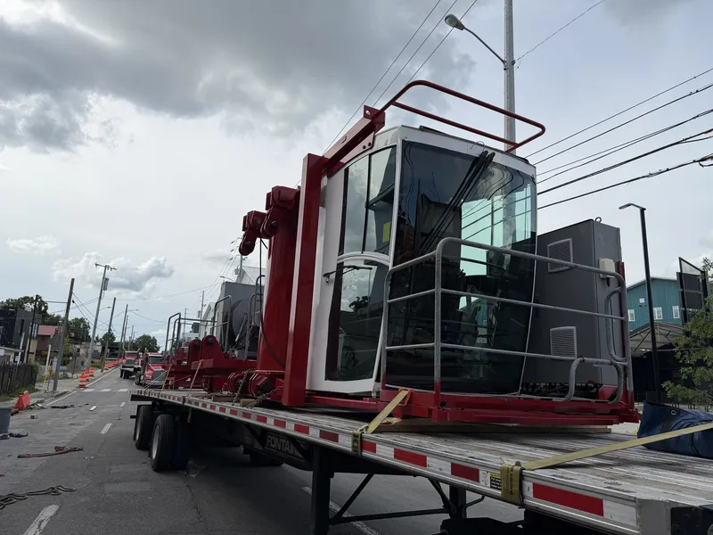 Flatbed load hauled by Delgado Trucking Services
